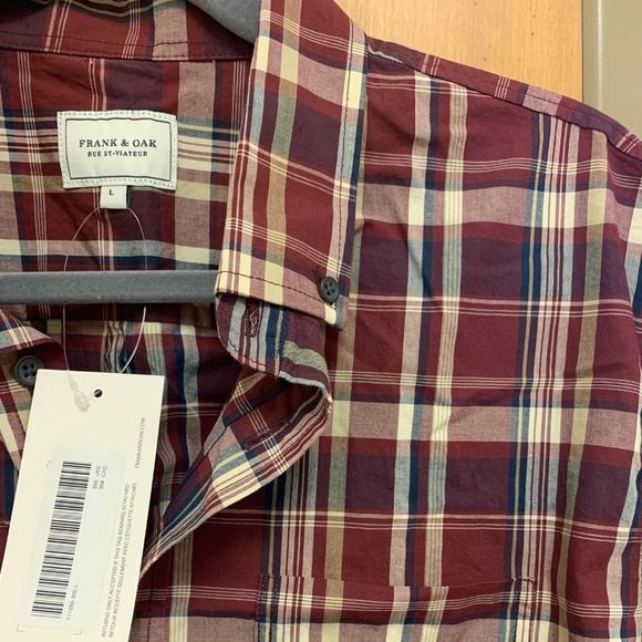 Frank and Oak Cotton Plaid Button Down Shirt - Picture 3 of 3